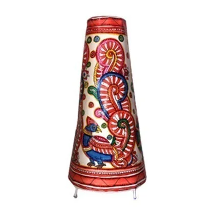 Hand Painted Leather Tall Lamp with holder and wire - Image 2